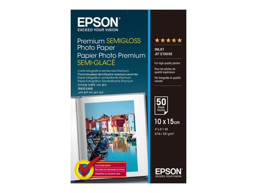 [1266294] EPSON Pap Photo Premium Semi Glacé 10x15
