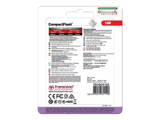 [1382871] TRANSCEND CompactFlash 1Go
