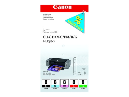 [1645682] CANON CLI-8 BK/PC/PM/R/G Multi