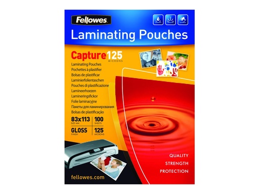 [2366000] FELLOWES LAMINAT POUCH 83X113MM 125MIC