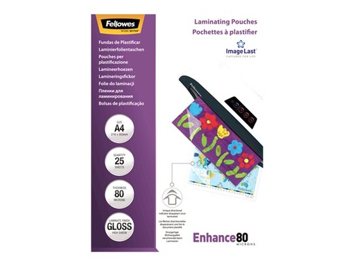 [2366011] FELLOWES IL POCHETTES A4 80 MICRONS X 25
