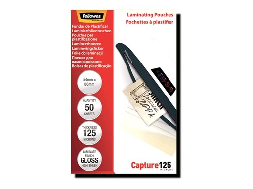 [2366012] FELLOWES LAMIN POUCH 54X86MM 125MIC RTL